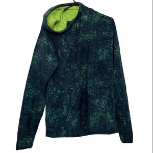 LIMITED (NEW) Green and blue nebulous acid-wash fleece hoodie